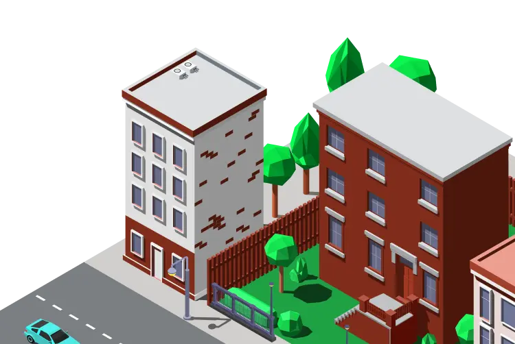 vector image of a city street