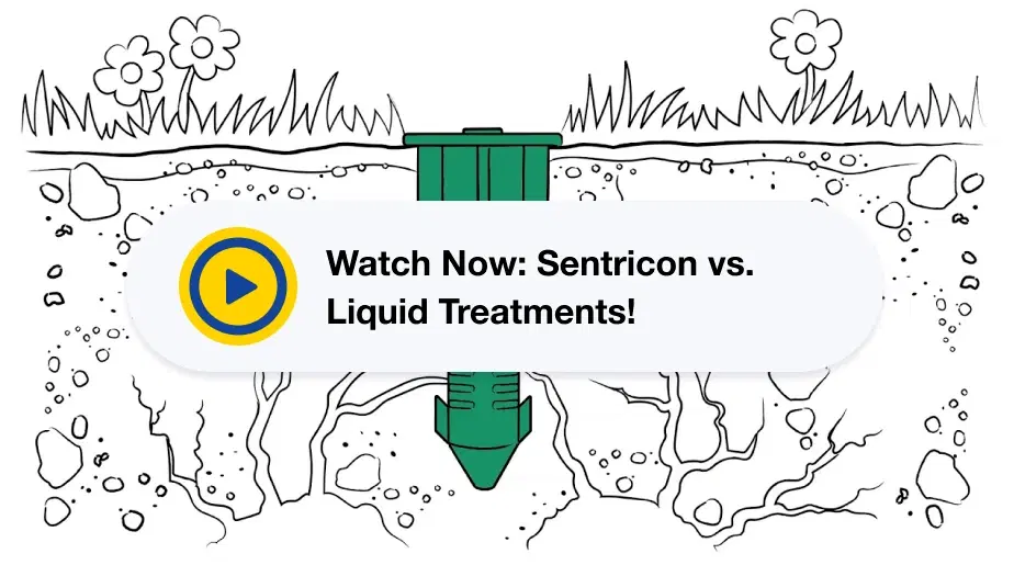 Sentricon Video Poster Image Illustration of Sentricon vs Liquid Treatments